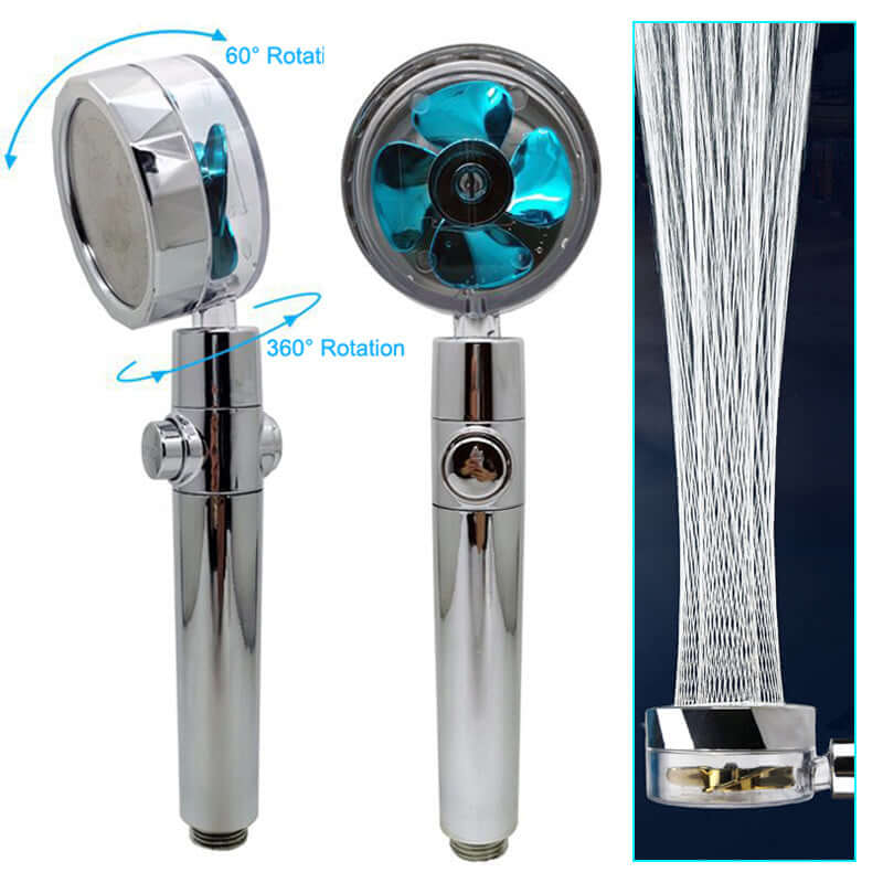 Propeller Shower Head with Stop Button – High Pressure & Water Filter Spray for Bathroom | Phonax Services