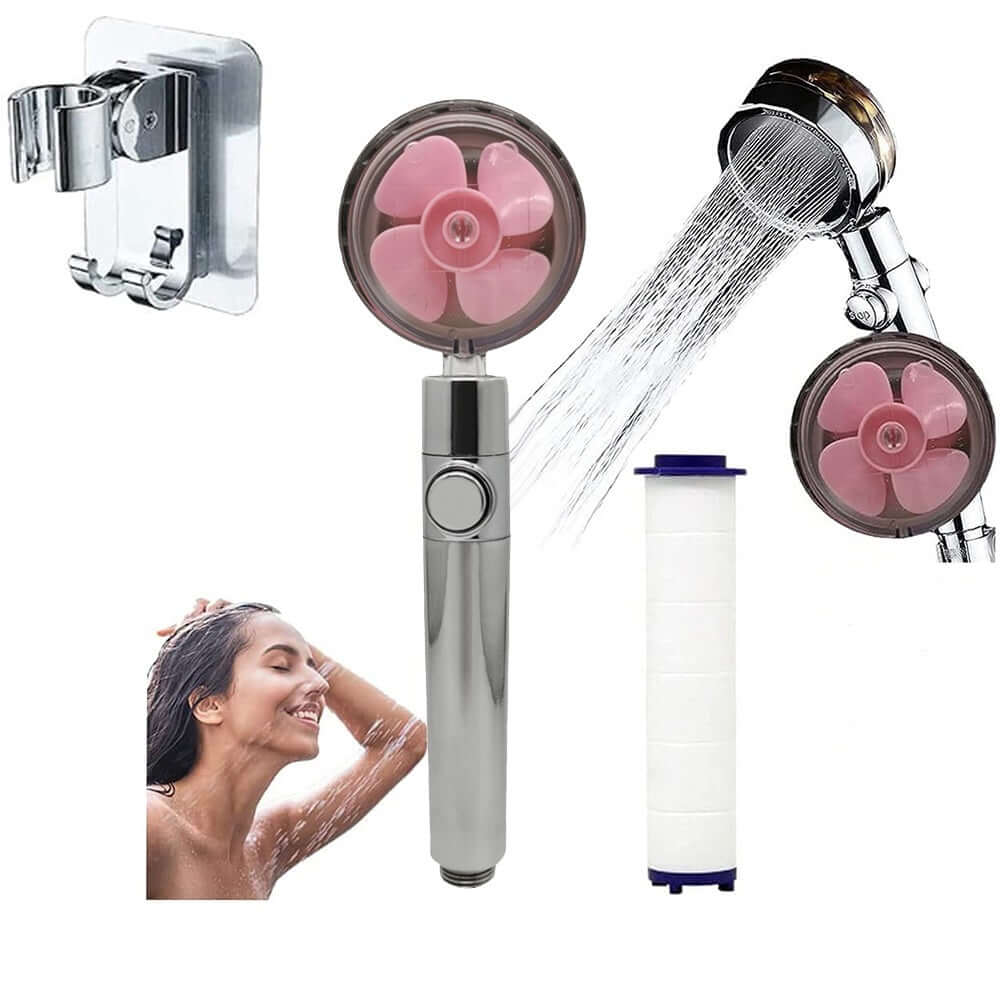 Propeller Shower Head with Stop Button – High Pressure & Water Filter Spray for Bathroom | Phonax Services