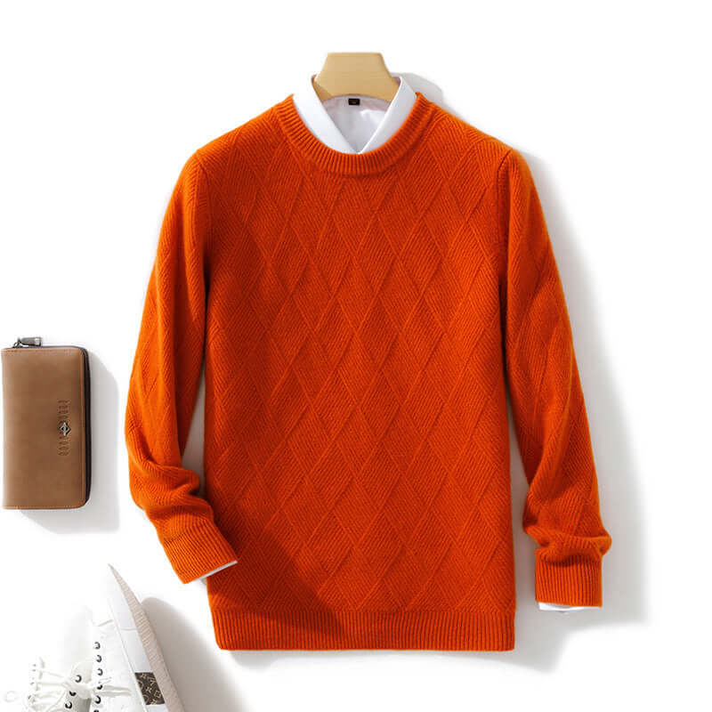 Pure Wool Sweater Men's Loose Round Neck Sweater Casual Thickening Knitted Bottoming Shirt | Phonax Services