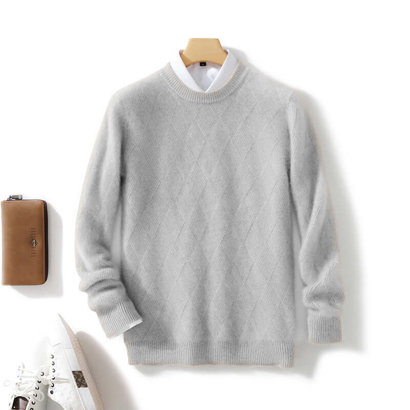 Pure Wool Sweater Men's Loose Round Neck Sweater Casual Thickening Knitted Bottoming Shirt | Phonax Services