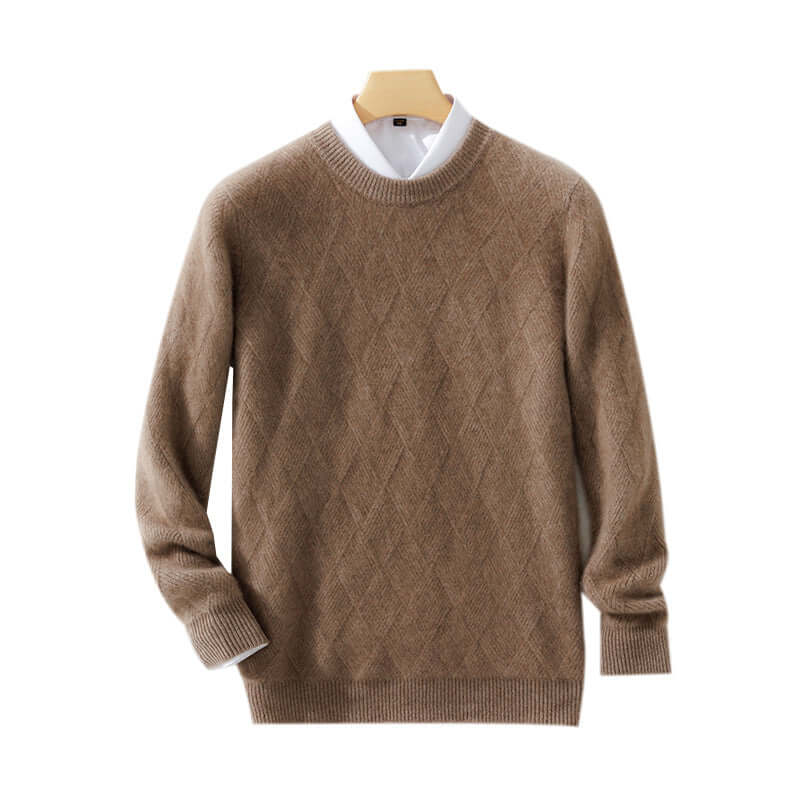 Pure Wool Sweater Men's Loose Round Neck Sweater Casual Thickening Knitted Bottoming Shirt | Phonax Services