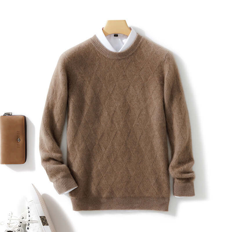 Pure Wool Sweater Men's Loose Round Neck Sweater Casual Thickening Knitted Bottoming Shirt | Phonax Services