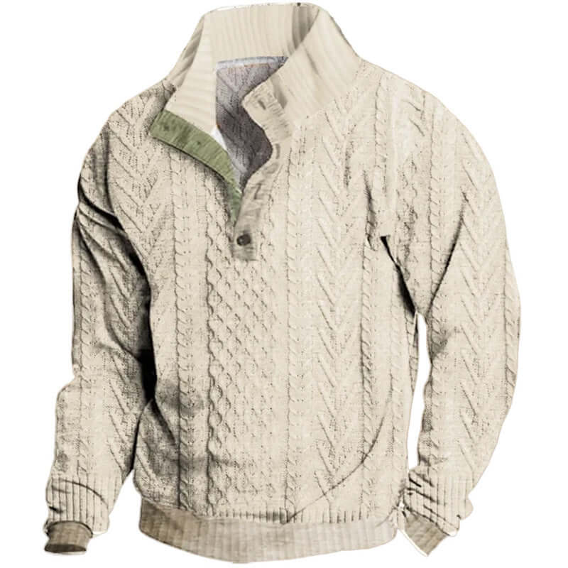Retro Digital Printing Button Henry Collar Long Sleeve | Phonax Services