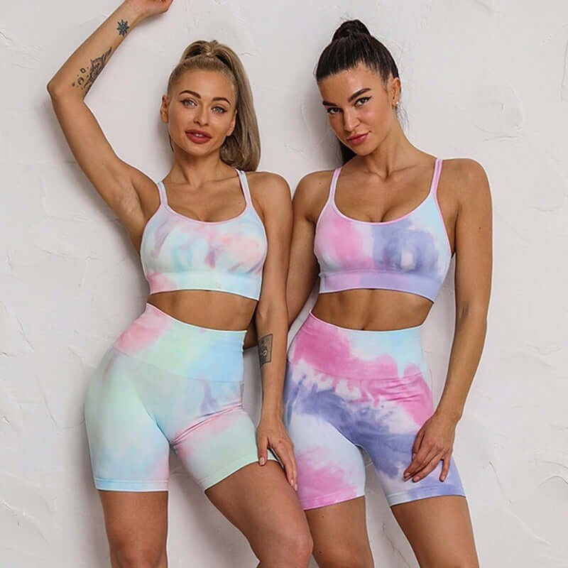 FitStyle Seamless Sport Set – Stylish Tie Dye Design for Ultimate Comfort | Phonax Services