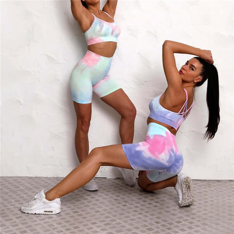 FitStyle Seamless Sport Set – Stylish Tie Dye Design for Ultimate Comfort | Phonax Services
