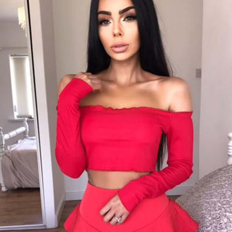 ChicWear Sexy Cotton Blend Crop Top – Stylish Off Shoulder Design | Phonax Services