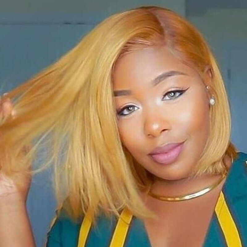 Short Blonde Wig – 30cm Heat-Resistant Synthetic Hair Wig with Natural Matte Finish | Phonax Services