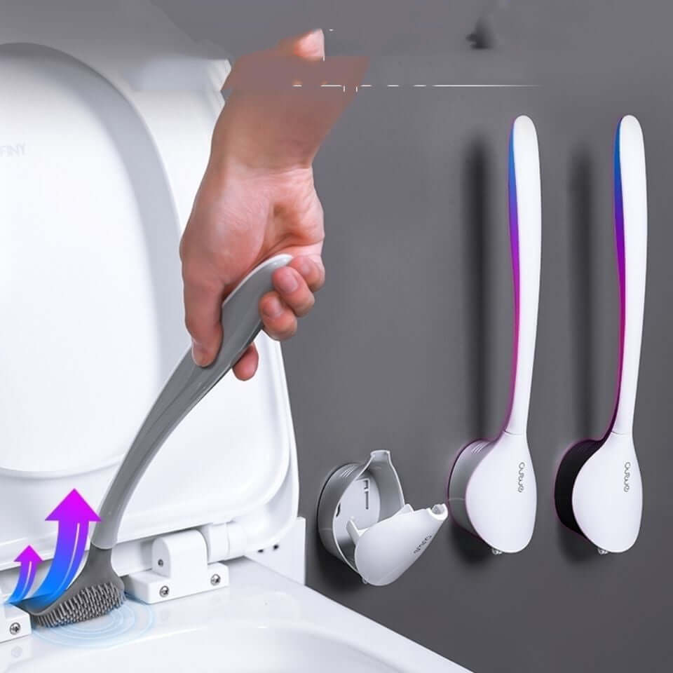 Silicone Toilet Brush Set – Flexible Bathroom Scrubber with Wall Mount & Ergonomic Handle | Phonax Services