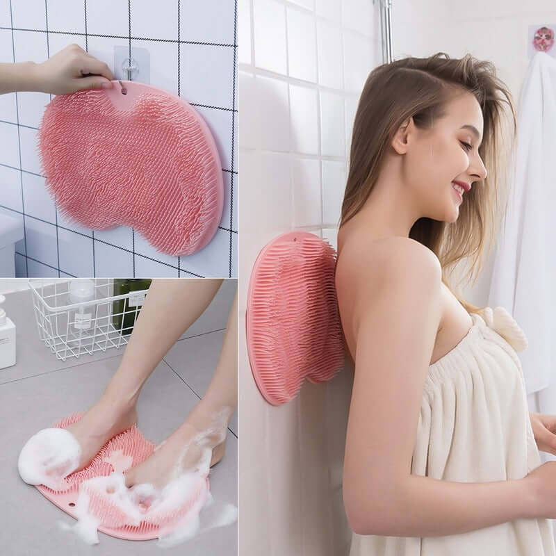 Silicone Wall-Mounted Bath Brush – Hands-Free Body Scrubber & Massager for Shower | Phonax Services
