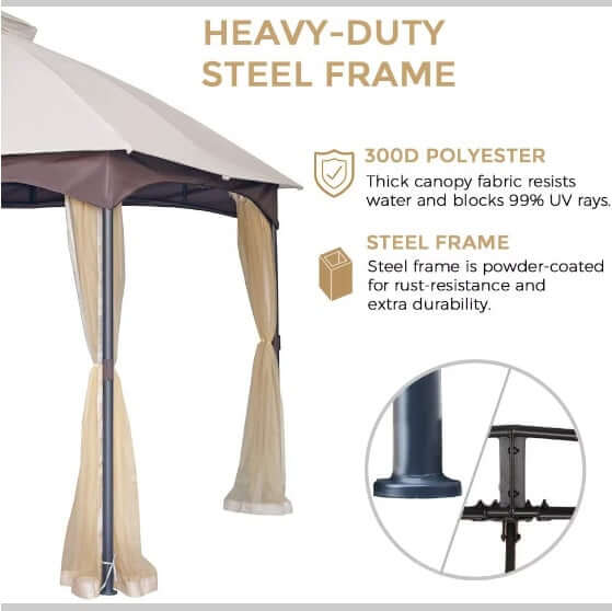 Soft-topped Metal Gazebo With Mosquito Nets And Sun Blinds | Phonax Services