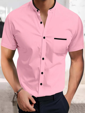 Men’s Short Sleeve Summer Shirt – Korean Style Button-Up Casual Top (S–4XL, Multiple Colors) | Phonax Services