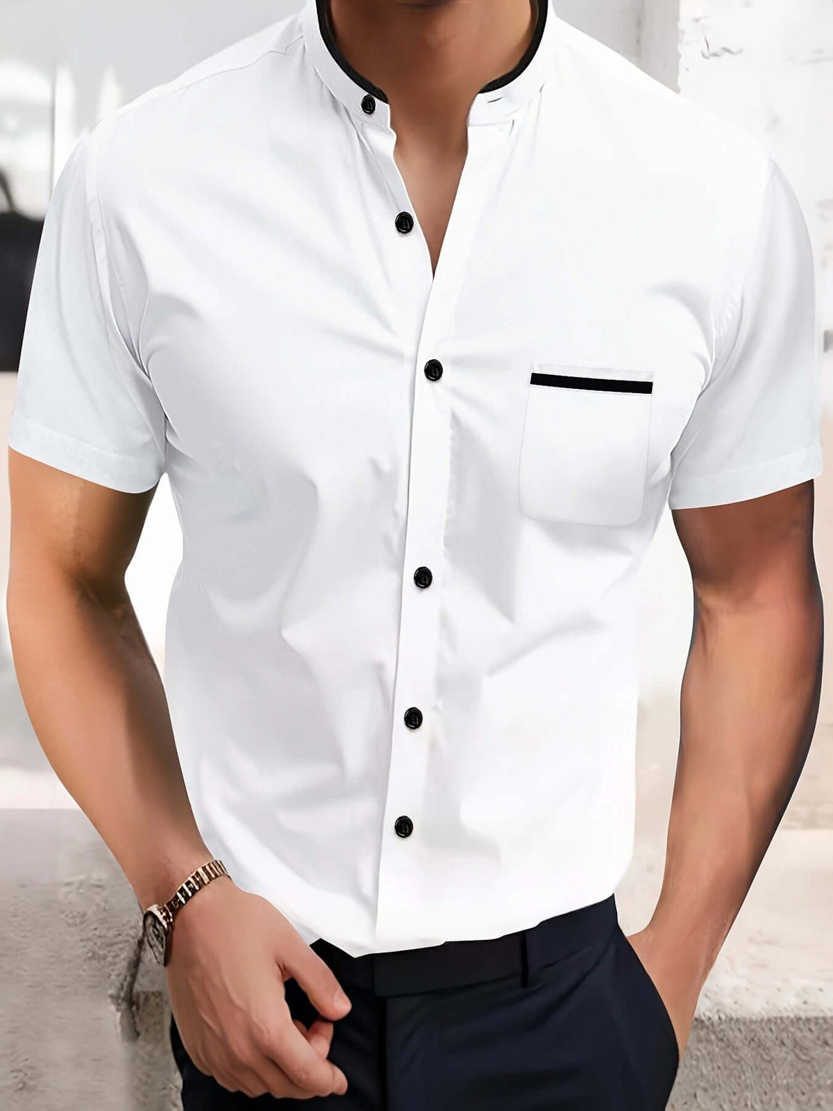 Men’s Short Sleeve Summer Shirt – Korean Style Button-Up Casual Top (S–4XL, Multiple Colors) | Phonax Services