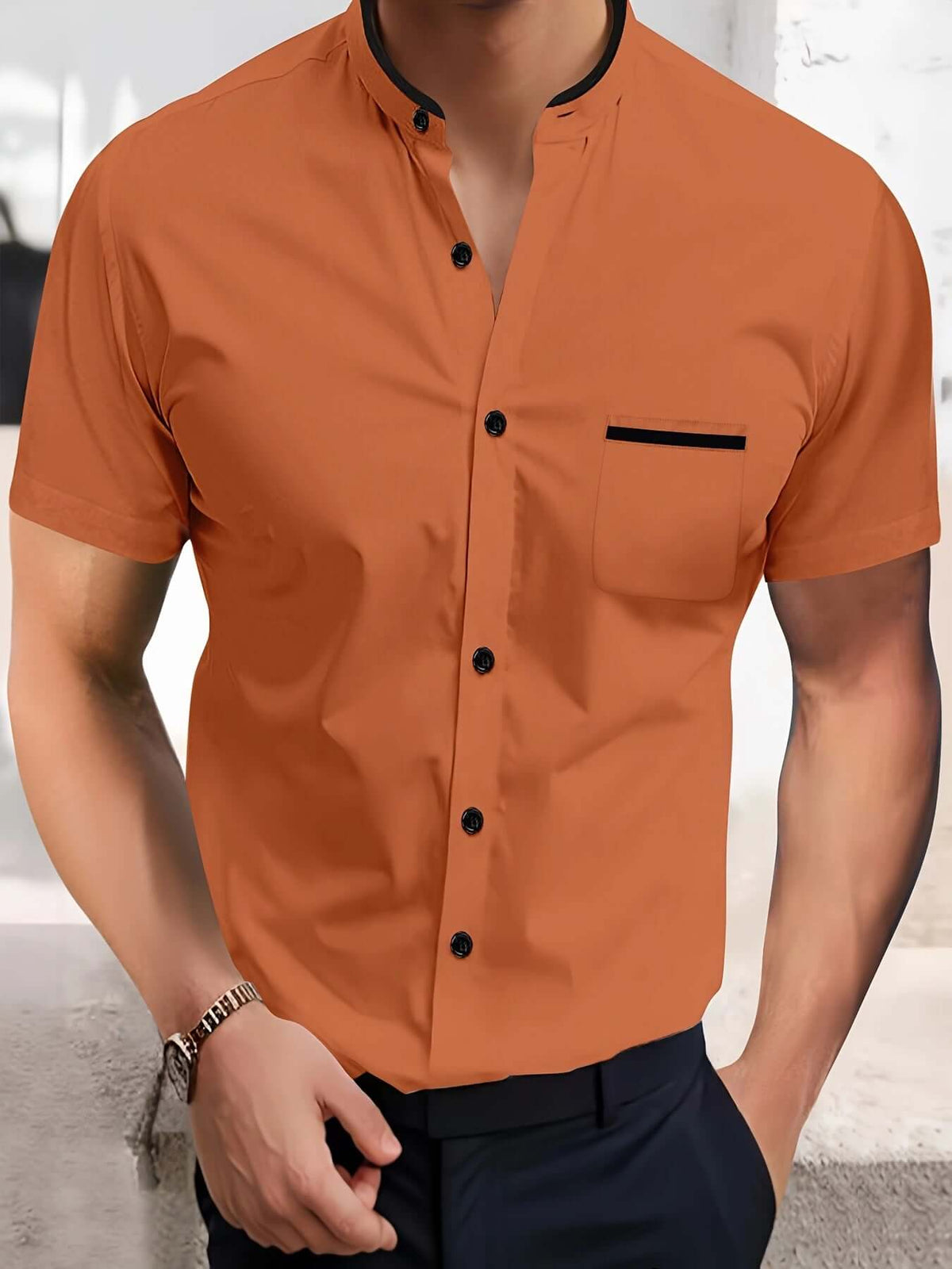 Men’s Short Sleeve Summer Shirt – Korean Style Button-Up Casual Top (S–4XL, Multiple Colors) | Phonax Services