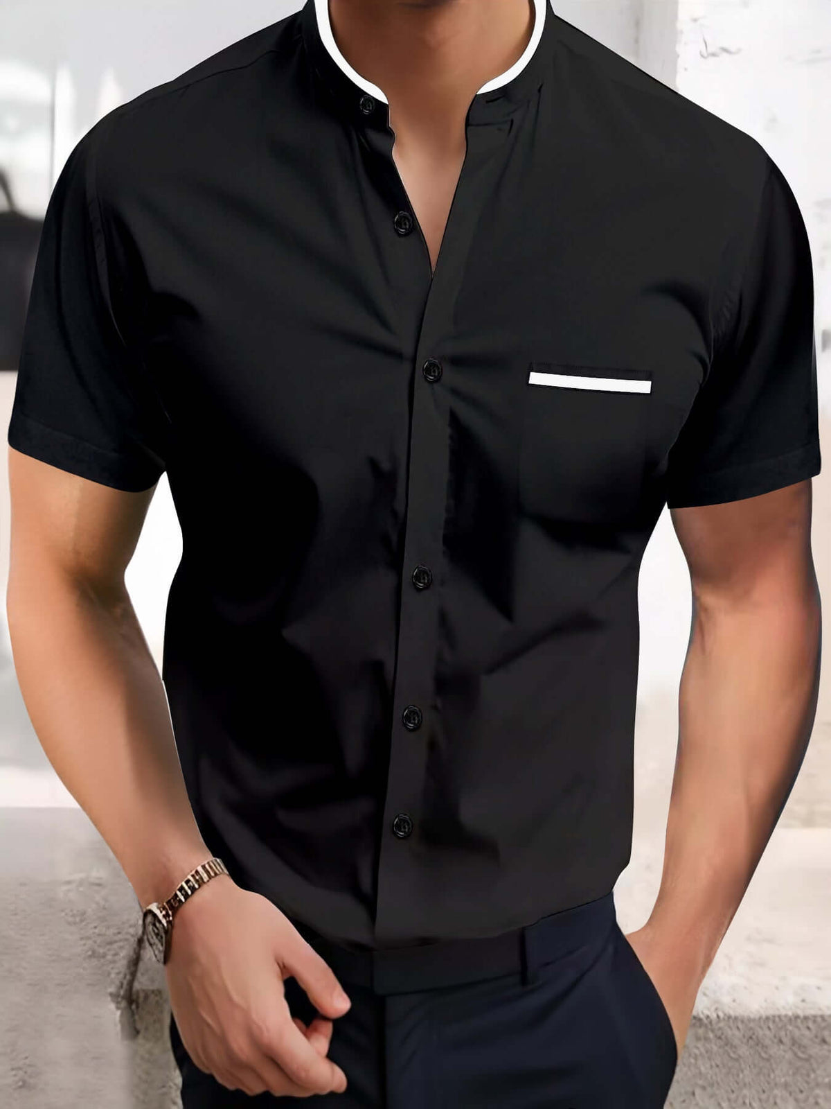 Men’s Short Sleeve Summer Shirt – Korean Style Button-Up Casual Top (S–4XL, Multiple Colors) | Phonax Services