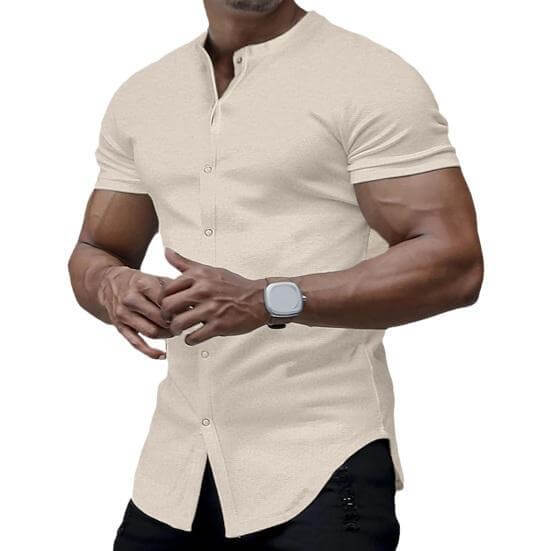 Men’s Short Sleeve Summer Shirt – Korean Style Button-Up Casual Top (S–4XL, Multiple Colors) | Phonax Services