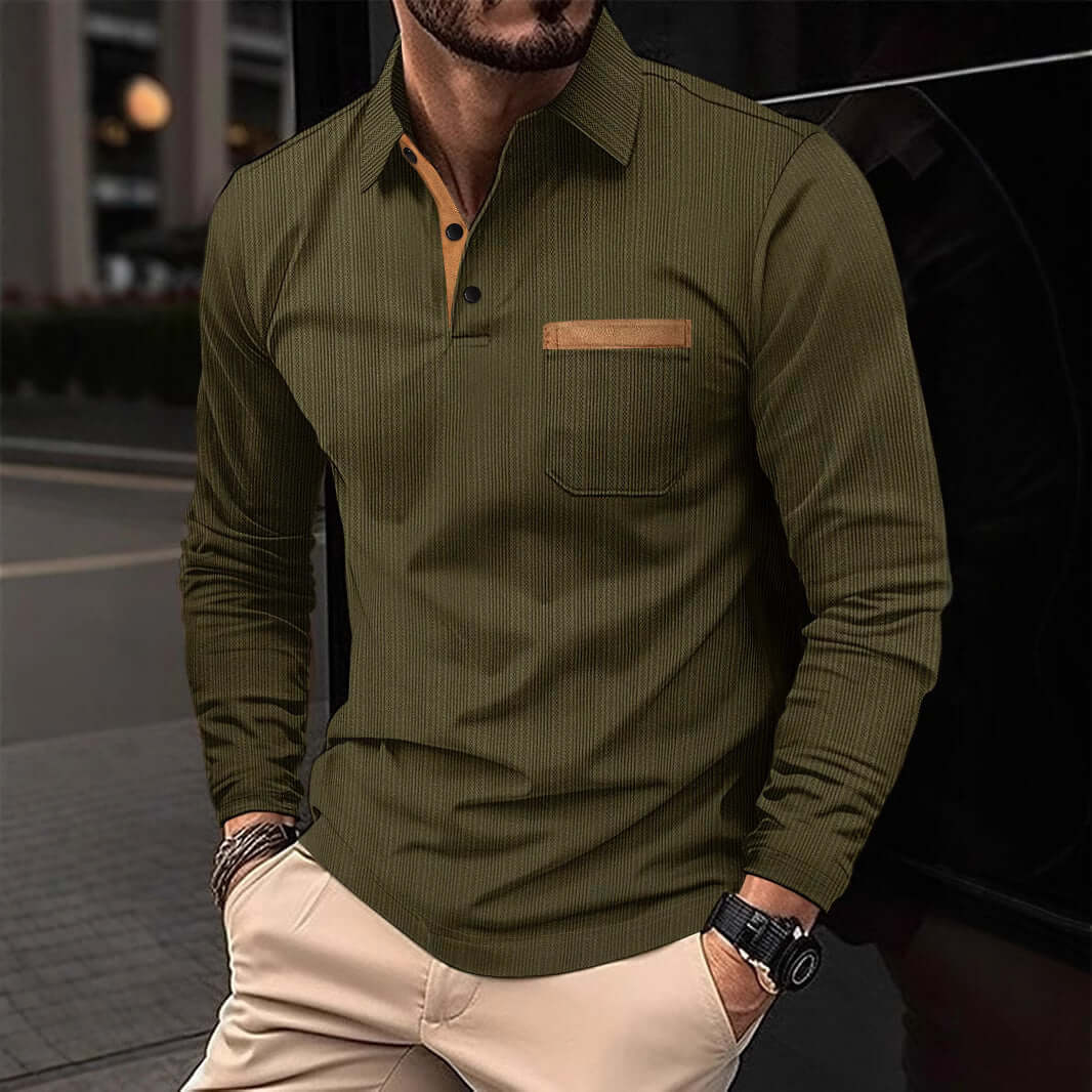 Sports Long Sleeve Lapel Men's Polo Shirt | Phonax Services