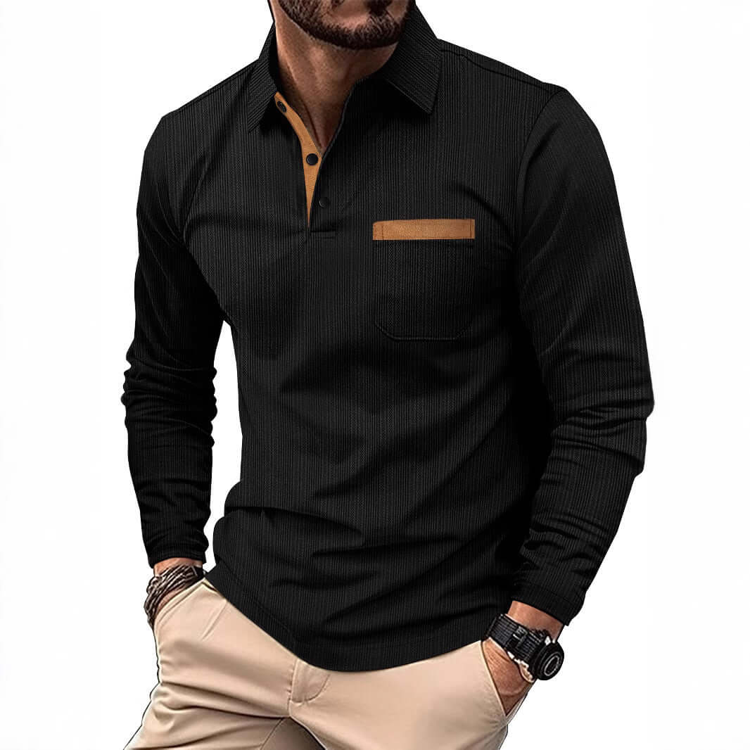 Sports Long Sleeve Lapel Men's Polo Shirt | Phonax Services