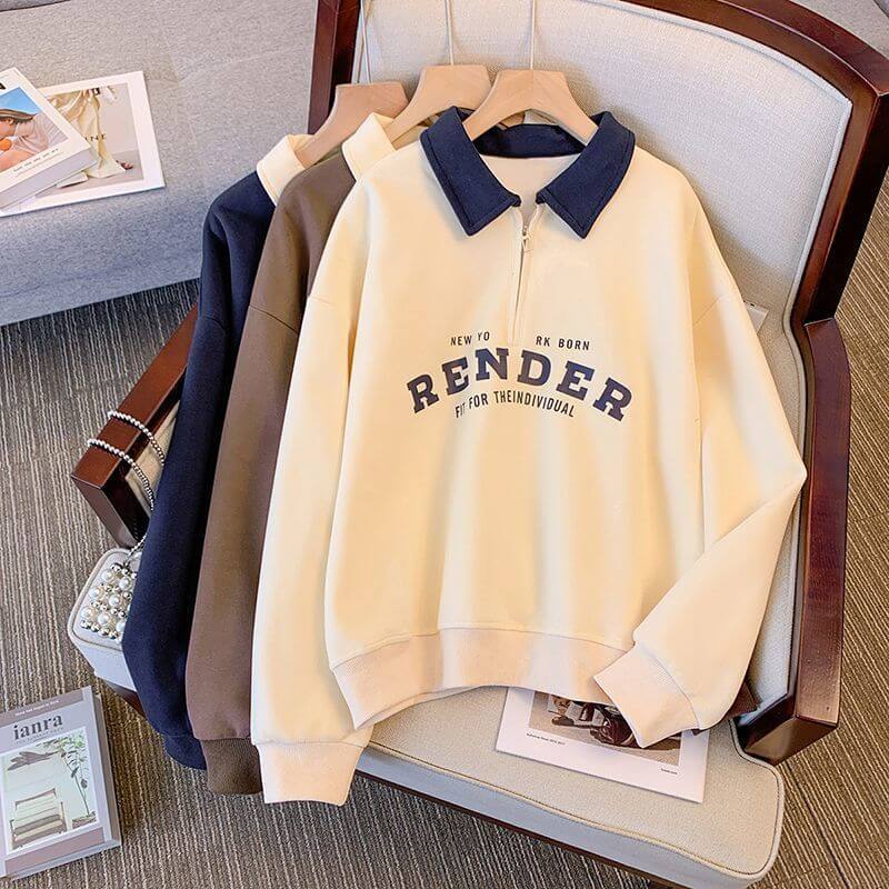 Render Color Matching Long-Sleeved Thin Sweater – Fresh and Sweet Style for Students | Phonax Services