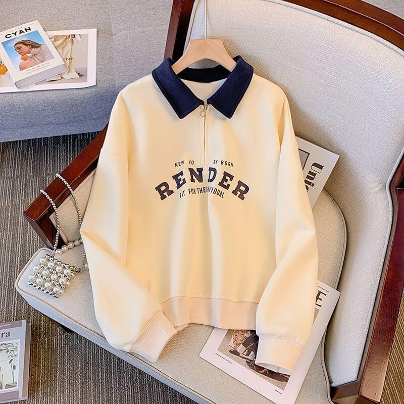 Render Color Matching Long-Sleeved Thin Sweater – Fresh and Sweet Style for Students | Phonax Services