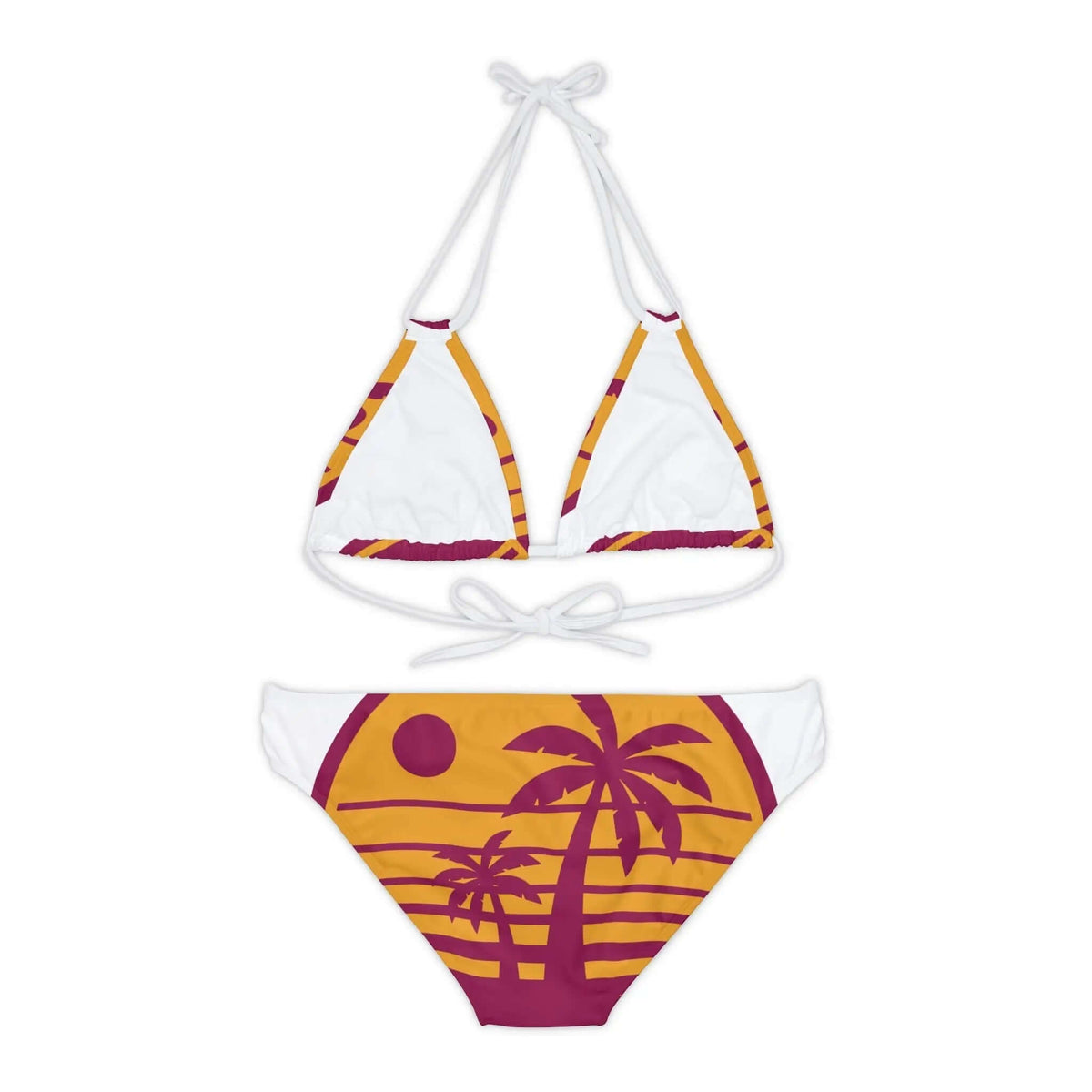 Sunset Vibes Strappy Bikini Set AOP – Adjustable Straps for Perfect Fit | Phonax Services