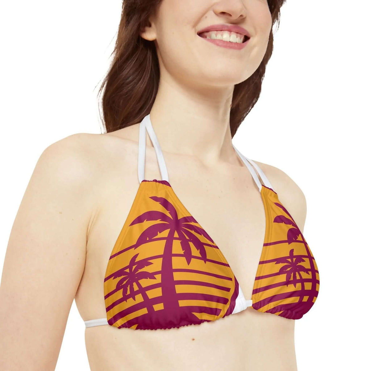 Sunset Vibes Strappy Bikini Set AOP – Adjustable Straps for Perfect Fit | Phonax Services