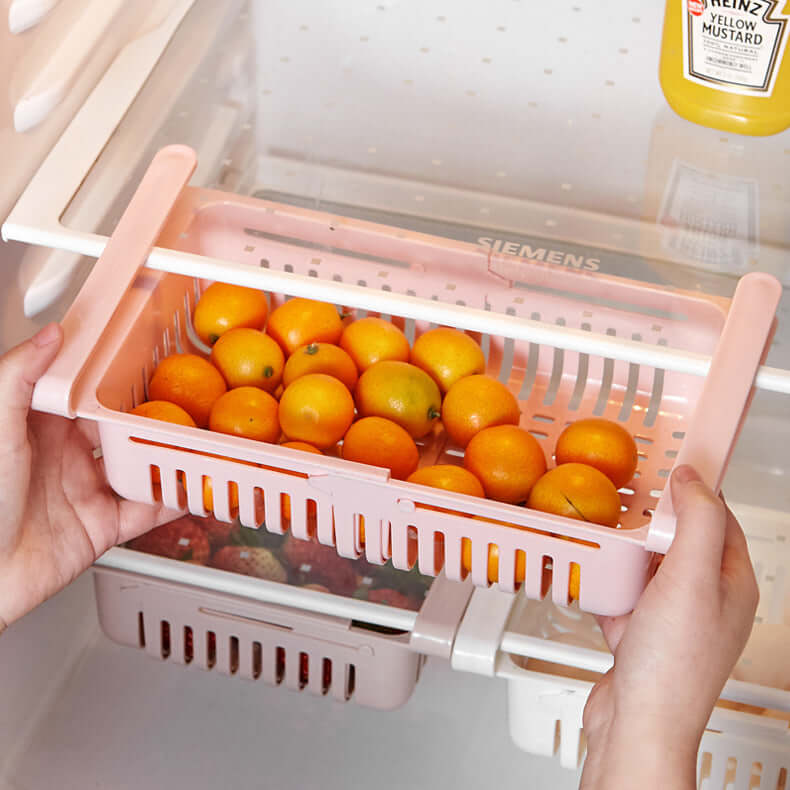 Stretchable Refrigerator Storage Basket – Pull-Out Organizer for Fridge & Kitchen | Phonax Services