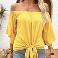 Summer Fall Solid Color Off-Shoulder Casual T-Shirt Top – Elegant Pullover Style | Phonax Services