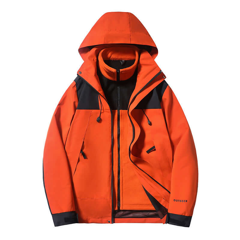 Outdoor Duo Three-in-One Shell Jacket – Stylish Couple Color Matching Design | Phonax Services