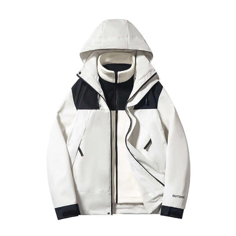 Outdoor Duo Three-in-One Shell Jacket – Stylish Couple Color Matching Design | Phonax Services