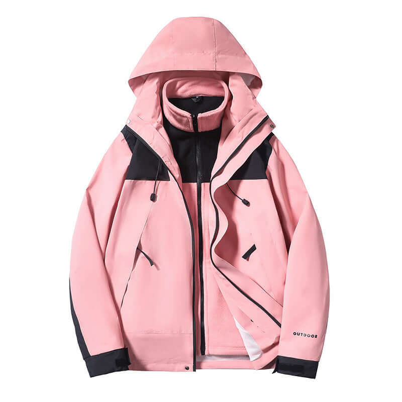 Outdoor Duo Three-in-One Shell Jacket – Stylish Couple Color Matching Design | Phonax Services