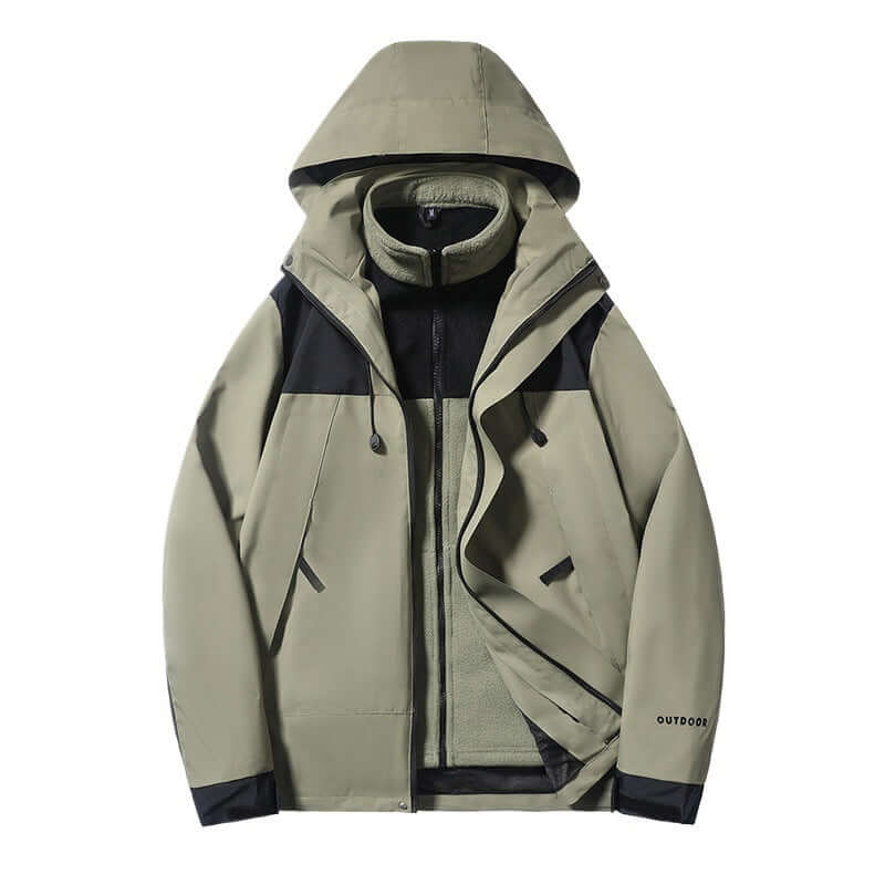 Outdoor Duo Three-in-One Shell Jacket – Stylish Couple Color Matching Design | Phonax Services