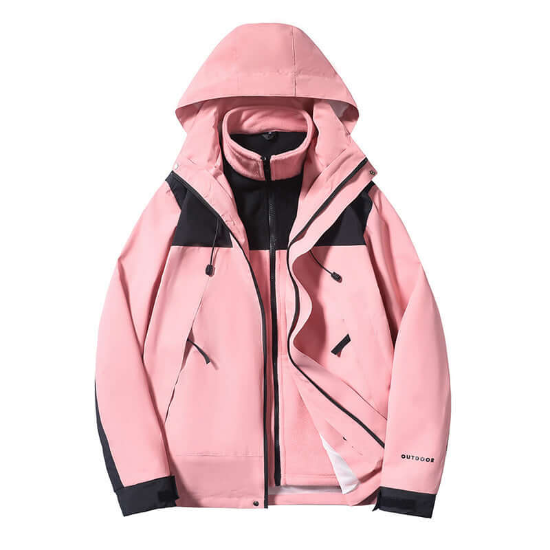 Outdoor Duo Three-in-One Shell Jacket – Stylish Couple Color Matching Design | Phonax Services