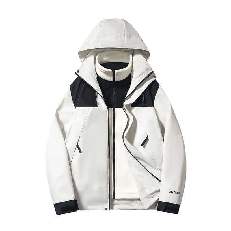 Outdoor Duo Three-in-One Shell Jacket – Stylish Couple Color Matching Design | Phonax Services