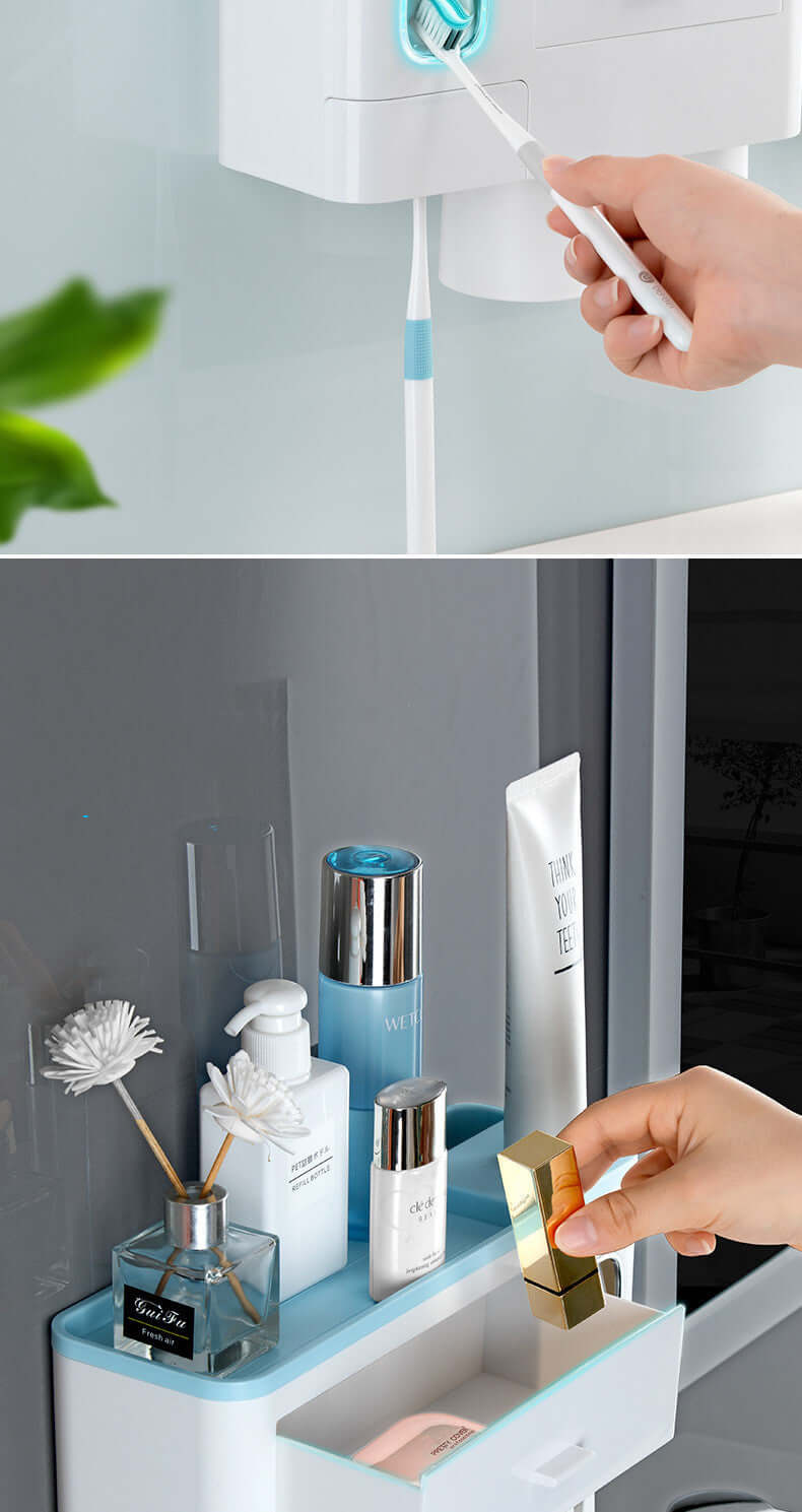 Toothbrush Rack Brush Bathroom Punch-Free Magnetic Toothbrush Holder | Phonax Services