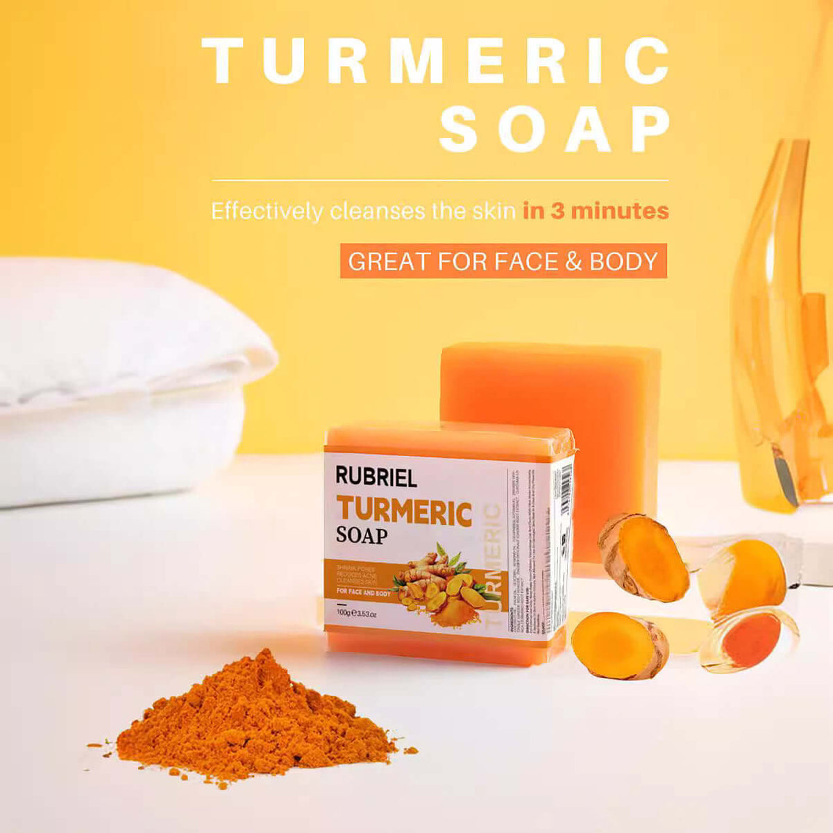 Rubriel Turmeric Soap – Hydrating and Refreshing Facial Cleanser | Phonax Services