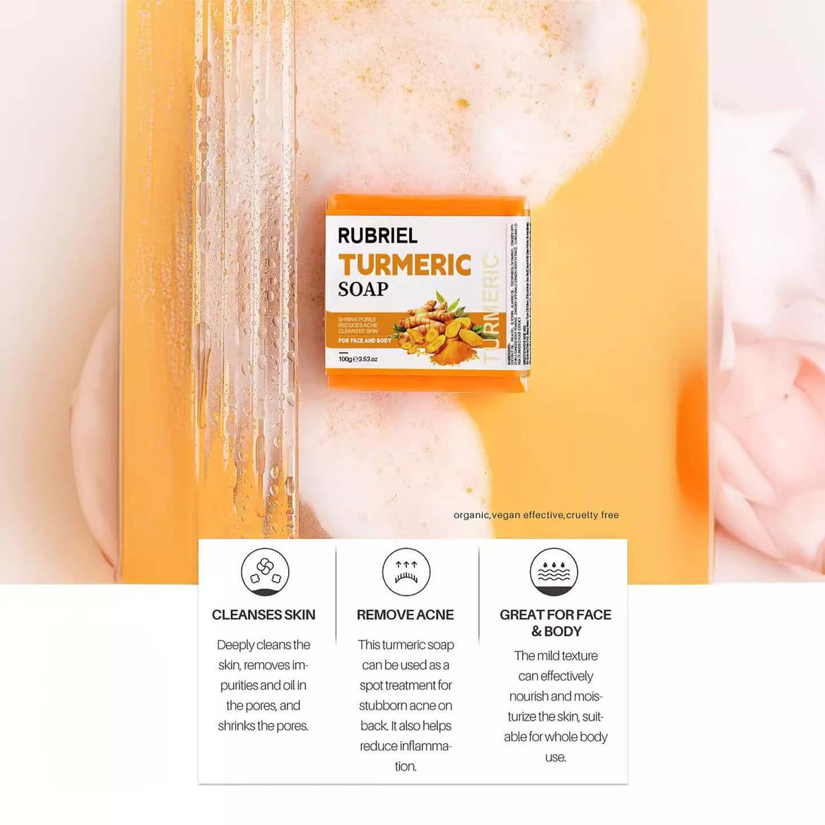 Rubriel Turmeric Soap – Hydrating and Refreshing Facial Cleanser | Phonax Services