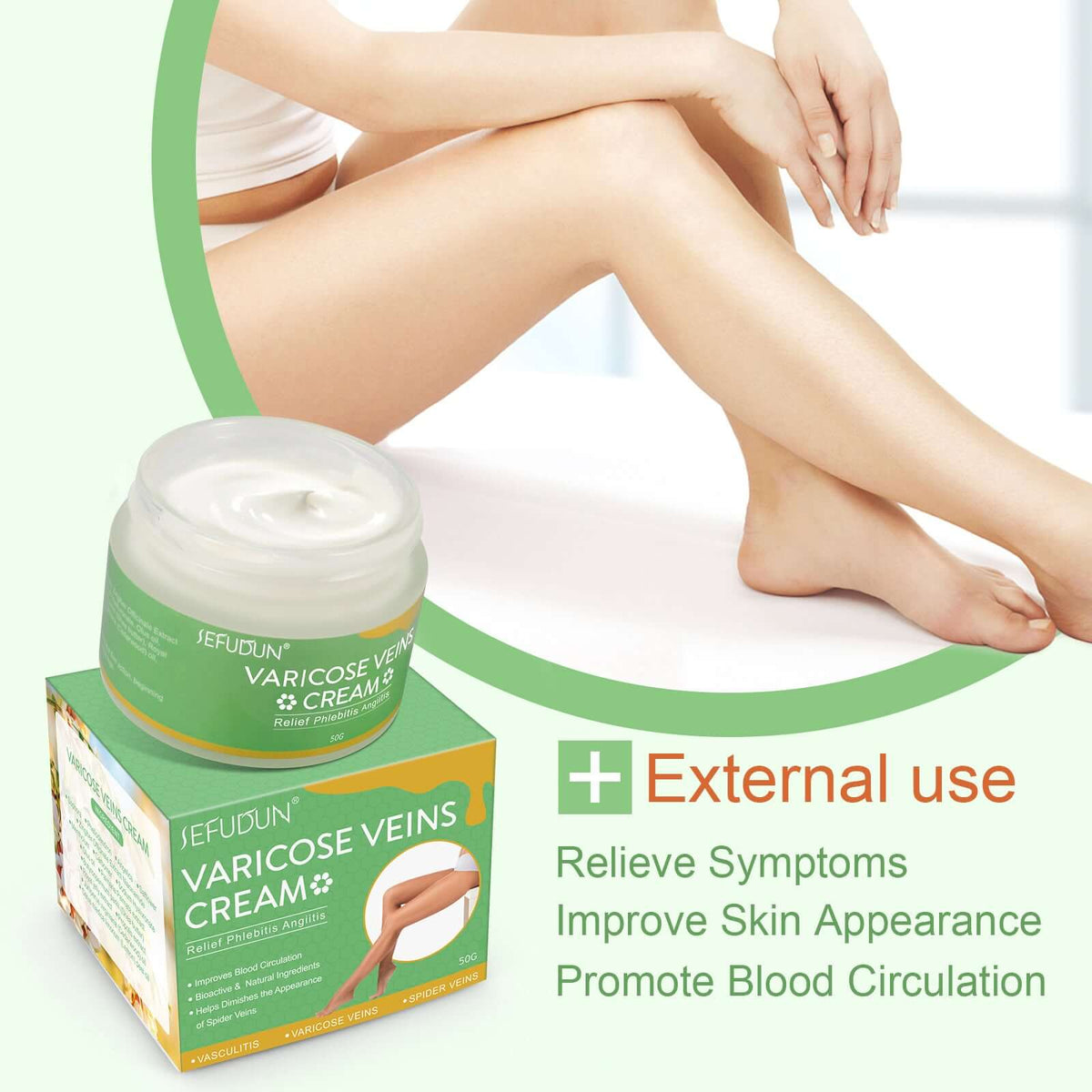 Varicose Vein Cream – Redness, Leg Fatigue & Pain Relief with Natural Herbal Ingredients | Phonax Services