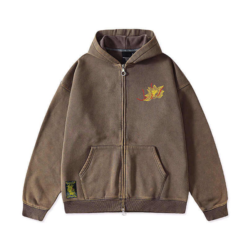 Vintage Embroidered Hoodie for Men – Fleece-Lined Cotton Sweatshirt | Autumn Streetwear | Phonax Services