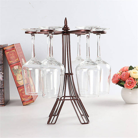 Vintage Iron Wine Glass Holder – Rotating Rack Stand for Goblets | Home, Bar & Hotel Display | Phonax Services