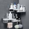 Wall Mounted Bathroom Corner Shelf – No-Drill Plastic Shower Organizer with Adhesive Hooks | Phonax Services