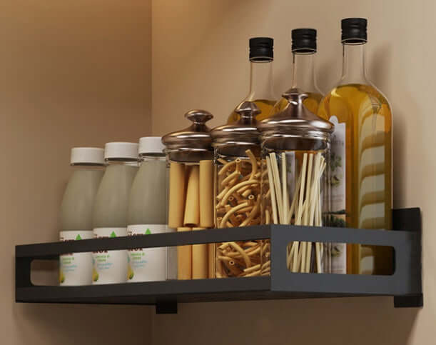 Wall-Mounted Kitchen Organizer Rack – Plate, Bowl & Knife Storage Shelf | Space-Saving Black Dish Rack | Phonax Services