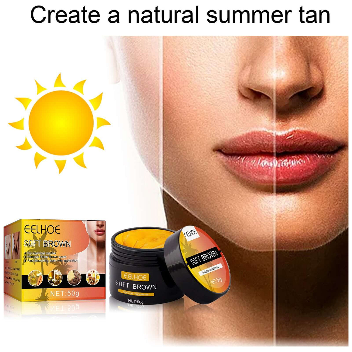 EELHOE Soft Brown Body Tanning Cream – Deep Hydration and Natural Glow | Phonax Services