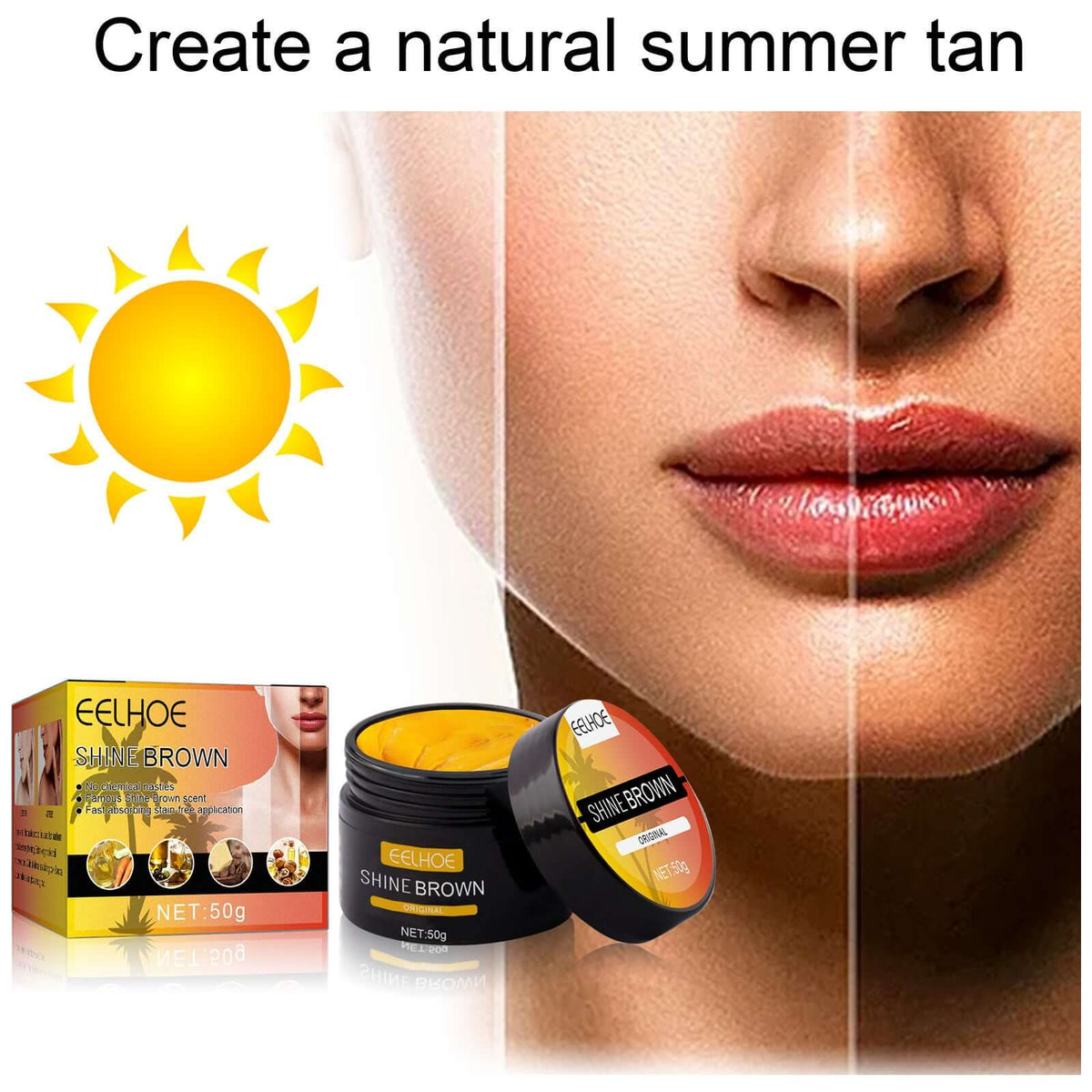 EELHOE Soft Brown Body Tanning Cream – Deep Hydration and Natural Glow | Phonax Services