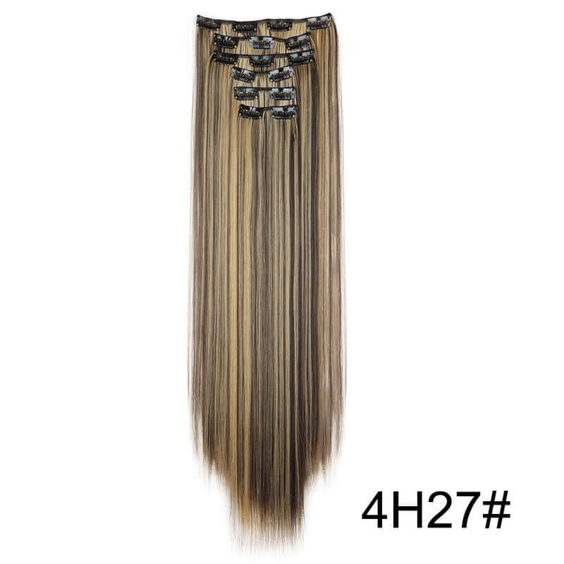 6-Piece Long Straight Hair Clip-In Wig Extensions – 60cm Synthetic Fiber for Women | Phonax Services