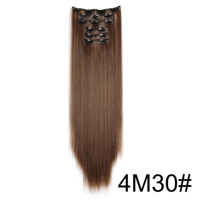 6-Piece Long Straight Hair Clip-In Wig Extensions – 60cm Synthetic Fiber for Women | Phonax Services