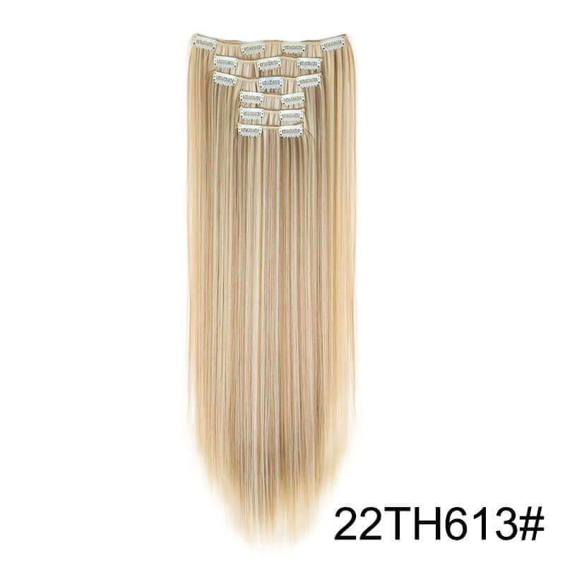 6-Piece Long Straight Hair Clip-In Wig Extensions – 60cm Synthetic Fiber for Women | Phonax Services