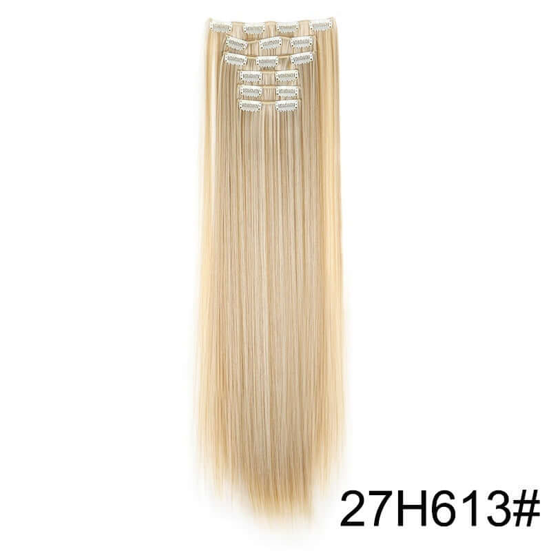 6-Piece Long Straight Hair Clip-In Wig Extensions – 60cm Synthetic Fiber for Women | Phonax Services