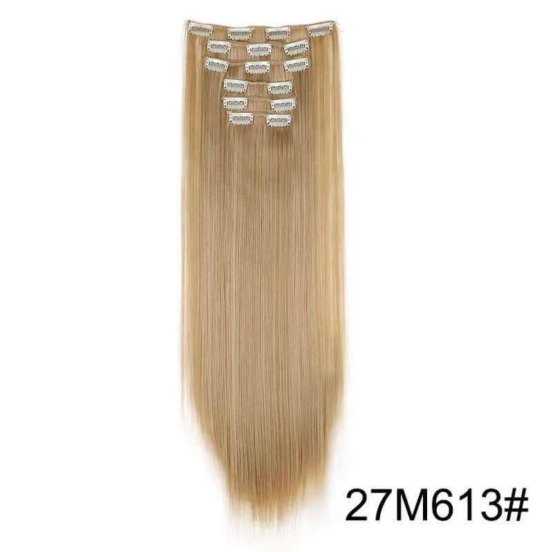 6-Piece Long Straight Hair Clip-In Wig Extensions – 60cm Synthetic Fiber for Women | Phonax Services