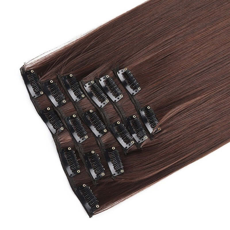 6-Piece Long Straight Hair Clip-In Wig Extensions – 60cm Synthetic Fiber for Women | Phonax Services