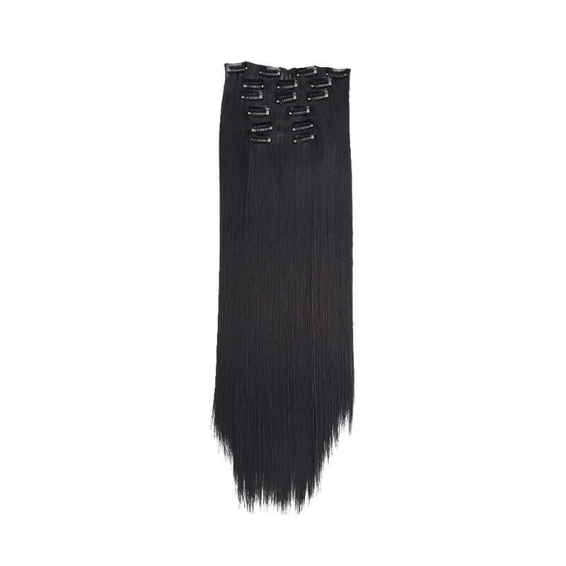 6-Piece Long Straight Hair Clip-In Wig Extensions – 60cm Synthetic Fiber for Women | Phonax Services